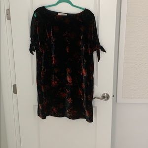 Loft Velvet Floral Shift Dress